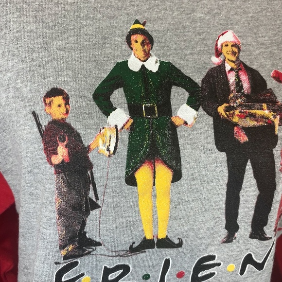 Friends Christmas Movies Themed Holiday Baseball Raglan T-shirt - Picture 10 of 13